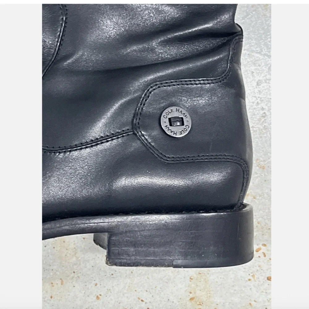 Cole Haan Black Knee High Riding Boots Womens Size 5 B Style D15559 - Picture 3 of 12